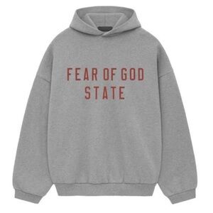 Fear of God ESSENTIALS Gray Hoodie Red Logo XXL New With Tags